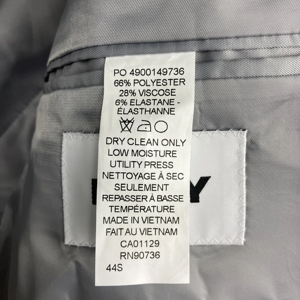 DKNY Mens Modern fit Nested 2-Pc Suit 44S/38W 30L Light Grey